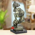 resin abstract man head sculpture for home decoration